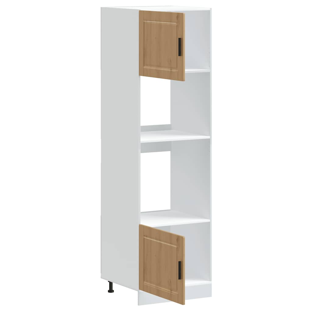 Built In Oven Cabinets (2 Pcs) Porto Series Artisan Oak Wood Based Material