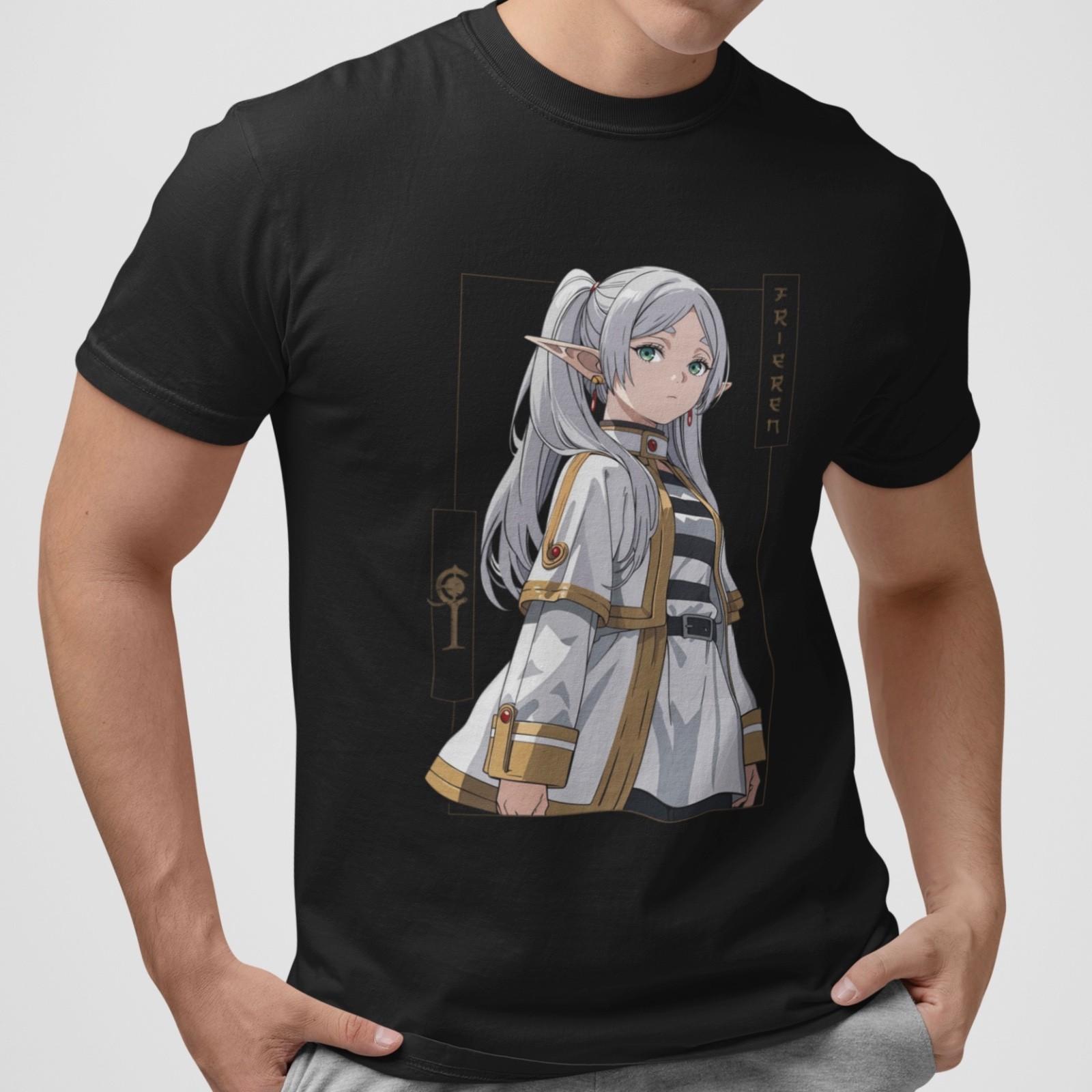 Anime Frieren T-Shirt Beyond Journey’s End Elf Girl Temple Art Japanese Fantasy XXL