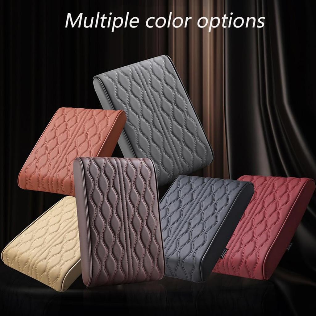 Upgraded Universal Style Memory Cotton Car Armrest Box Pad, Leather Car Armrest Cushion Center Console Cover Pad, Universal Vehicle Seat Box Cushion