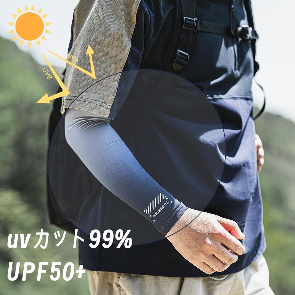 Rockbros Armstulpen für Arm UV Sonne Arm Schnell Für L Herren, Ärmel, Kühl, Schutz, Schutz, Stulpen, Trocknend, Rutschfest, Sport, Golf, Angeln,