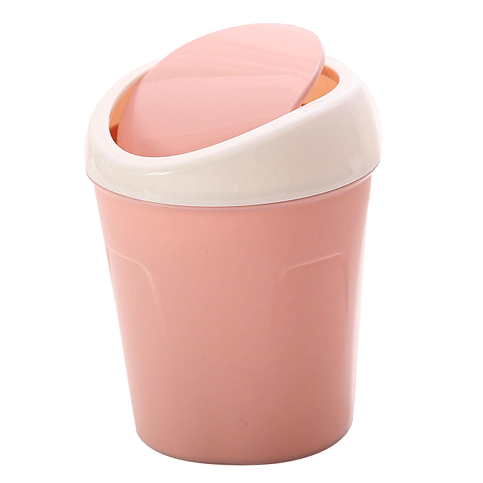

Настольное мусорное ведро пластиковое многофункциональное маленькое настольное мусорное ведро с откидной крышкой для дома розовый