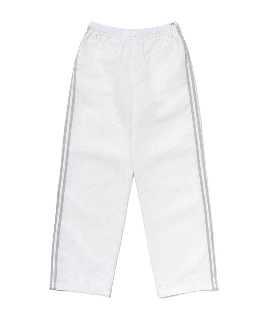 YOUHEE Star Pattern Layered Banding Track Pants_White