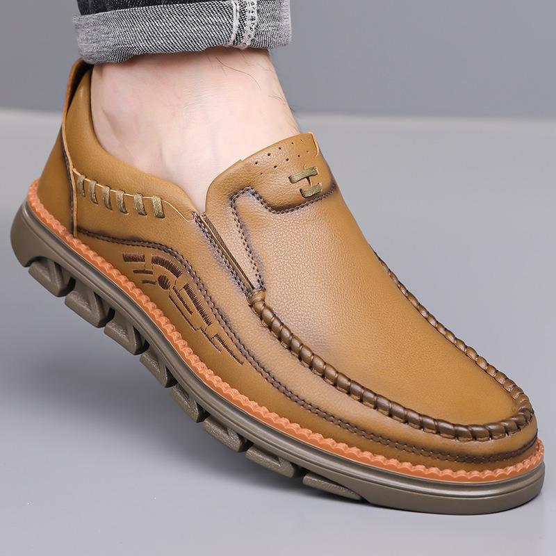 Men's casual leather shoes men's new formal wear business British foot leather shoes high-end middle-aged dad men's shoes