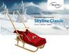 Wooden Sled For Children With Backrest, Pusher And Sleeping Bag, Solid Polish