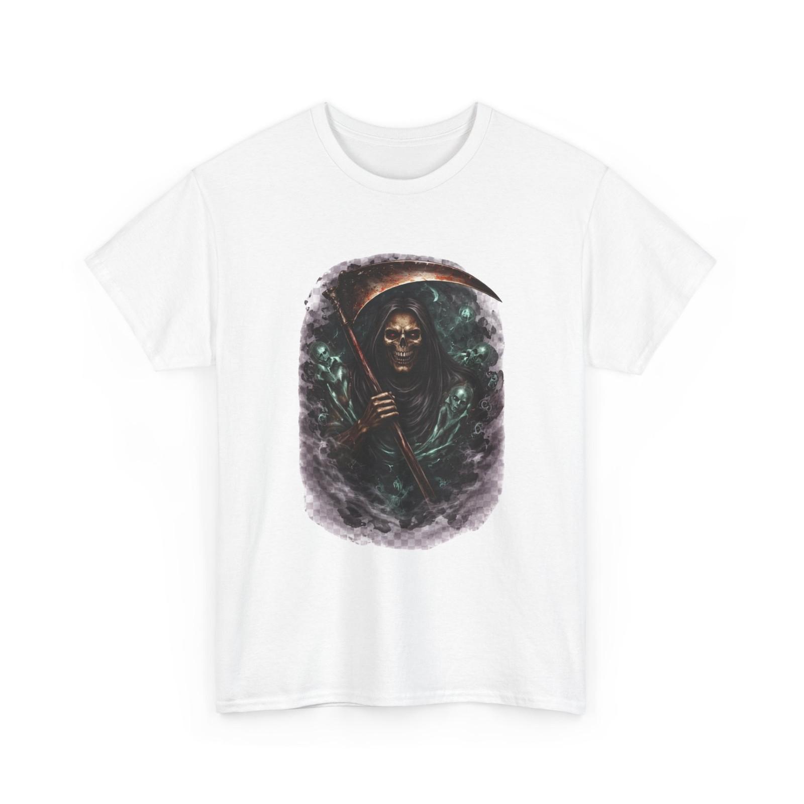 Reaper with Scythe T-Shirt | Grim Skull Gothic Artwork S