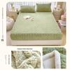 Winter Plush Taffeta Velvet Fitted Bed Sheet - Thick, Non-Slip Coral Fleece Flannel Cover