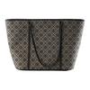 T Monogram Signature Pattern Cotton Tote Bag Shopping Bag Shoulder Bag Large Women Tote Navy-Blue 166416-405