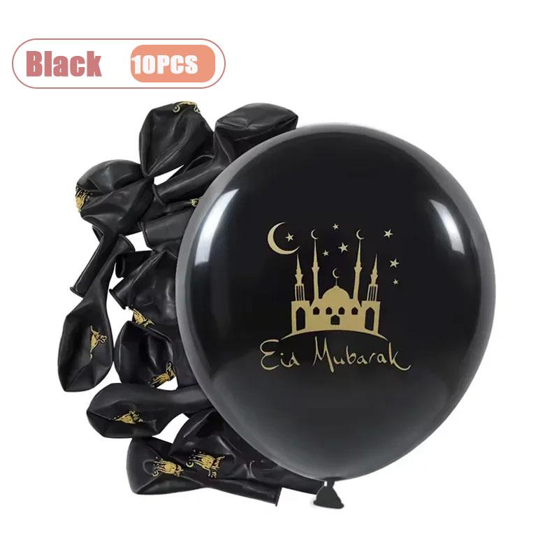 Black Gold Moon Castle Ramadan Balloons Eid Mubarak Party Supplies Islamic Latex Balloons for Middle Eastern Home Decorations