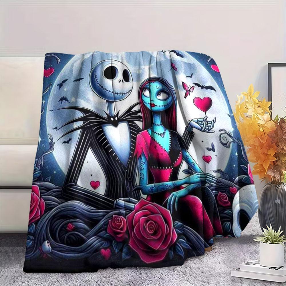 Nightmare Before Christmas Printing Flannel Blanket Bedroom Sofa Camping Warm Blanket Gifts for Family and friends-MJ009
