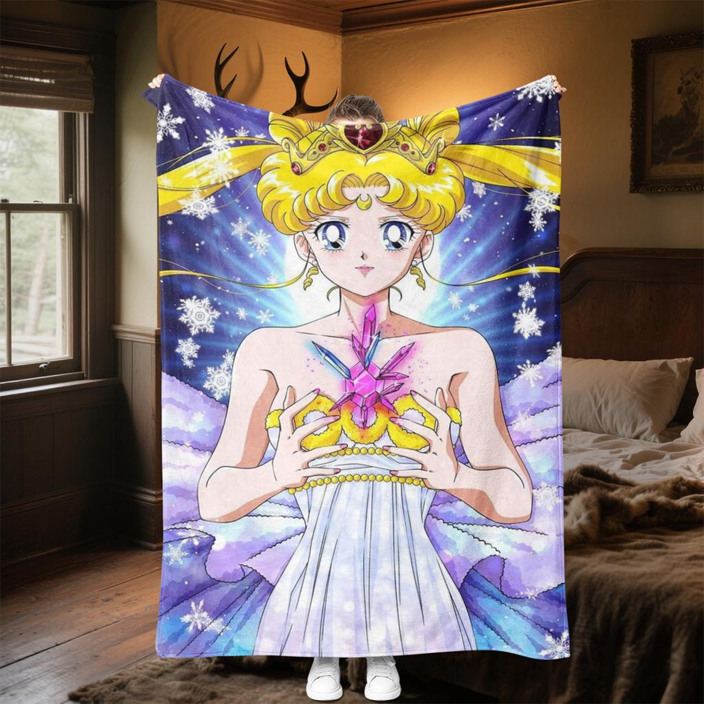 Japanese anime cute cartoon theme Sailor Moon Tsukino Usagi blanket suitable for home beds, sofa covers, office nap, outdoor warm blankets O13
