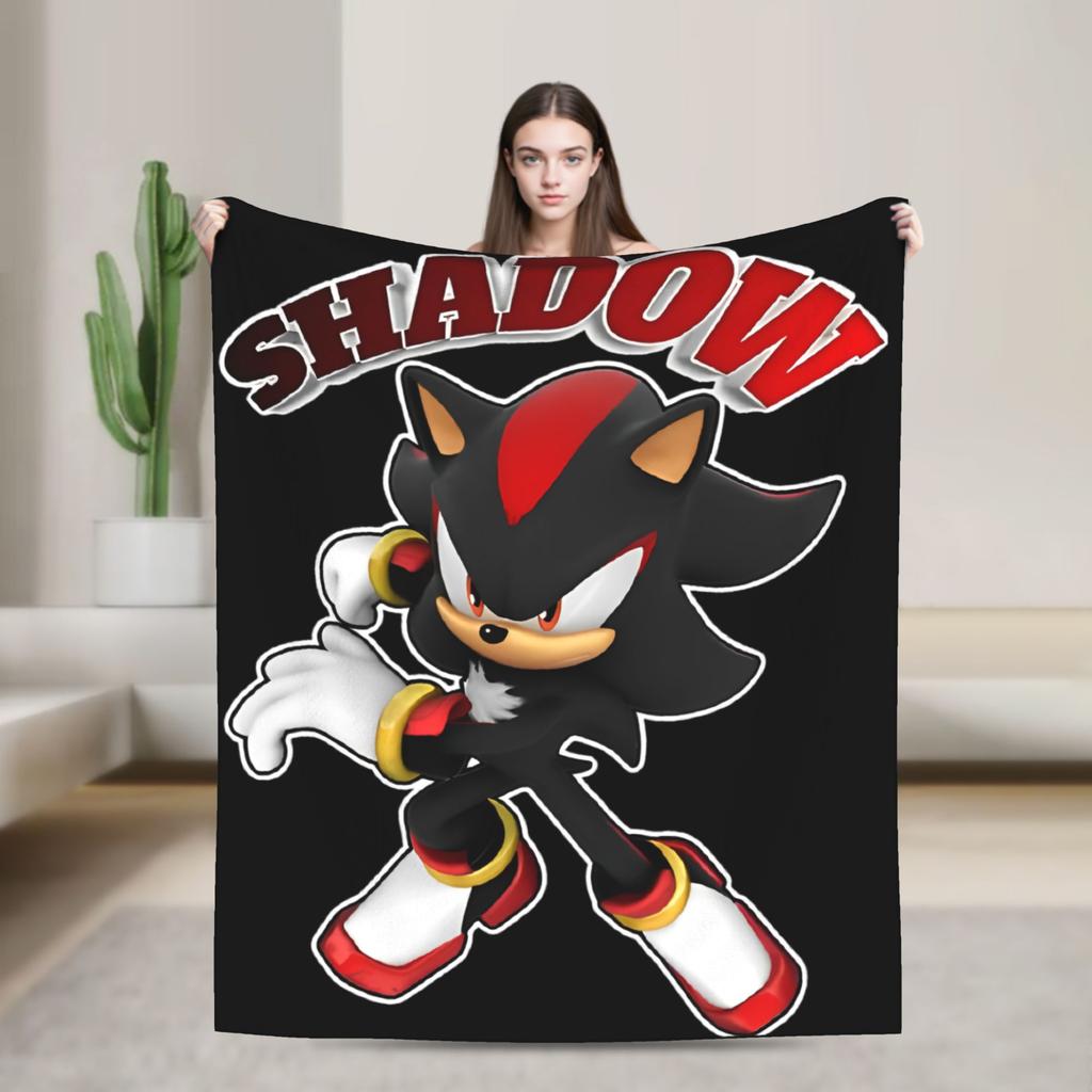 The Hedgehog Shadow Blankets Fleece Summer Air Conditioning Game Breathable Super Soft Throw Blankets for Bed Office Bedspread