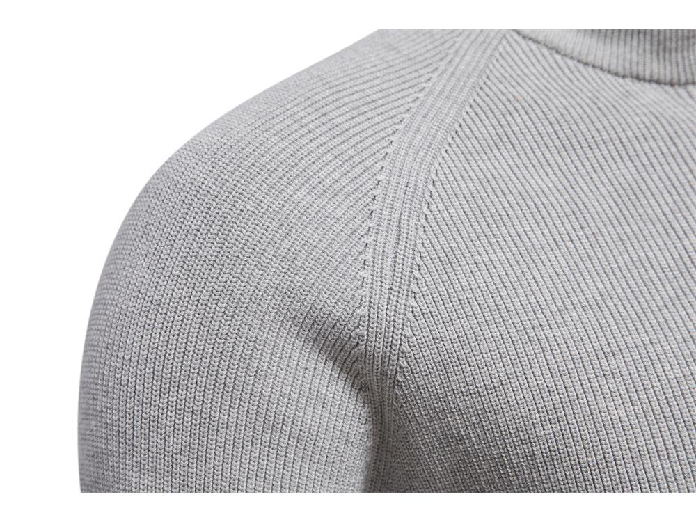 2023 Autumn/Winter Men's European Size Solid Color Zipper Stand Collar Long Sleeve Sweater