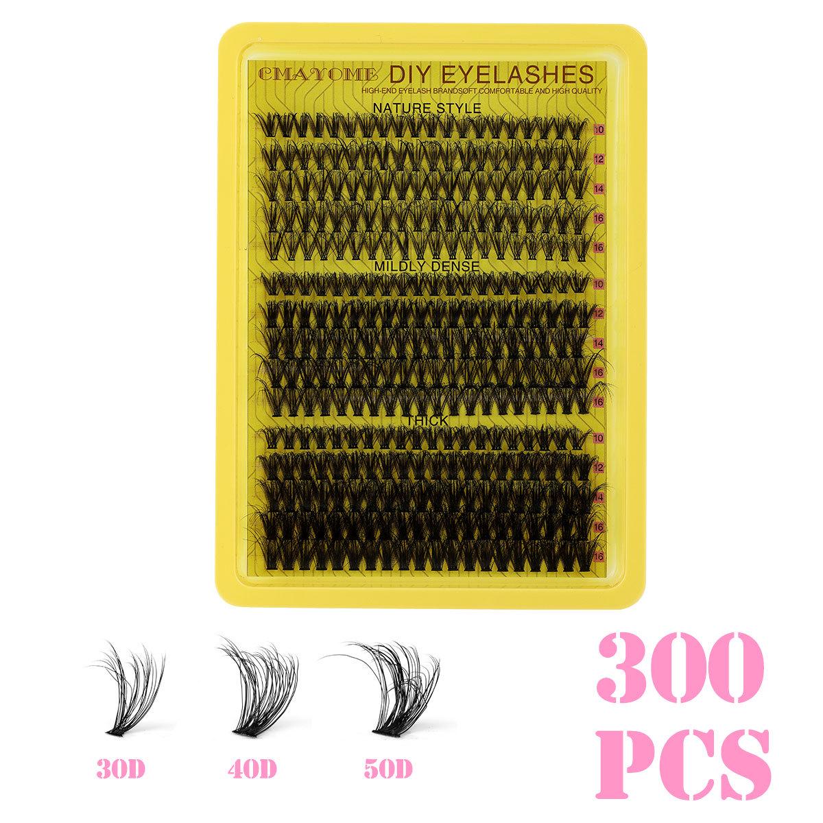 Набор пинцетов для ресниц с клеем: Завиток D, Натуральные, Густые ресницы