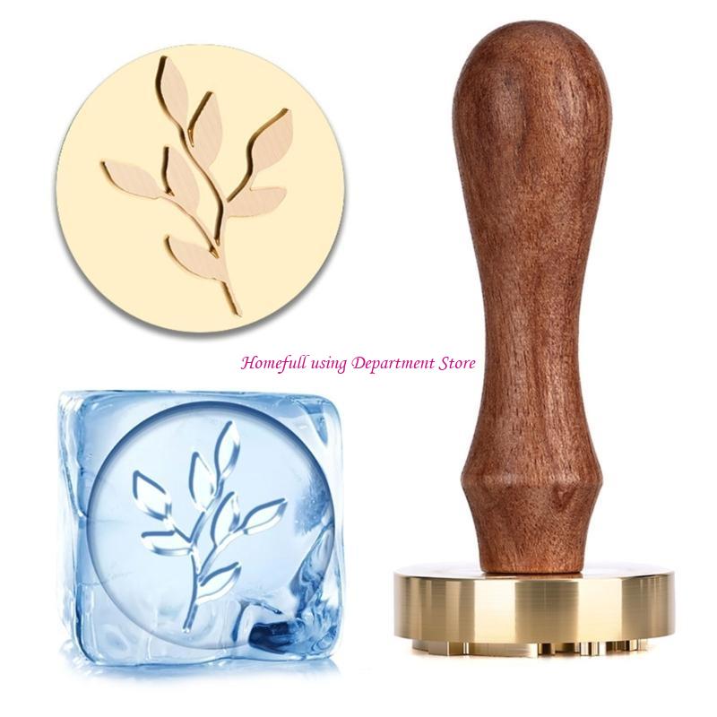 Retro Carved Metal Ice Stamper Handle Ice Embossing Tool For Ice Desserts Chocolate Cocktails Party Supplies
