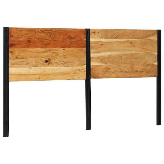 VidaXL Headboard 180 Cm Solid Acacia Wood and Iron, Panel Headboard, Double Headboard, Headboard for Bed 4017557