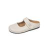 Mary Jane bag head half slippers women's outer wear spring and summer new inner height increase flat bottom Velcro drag