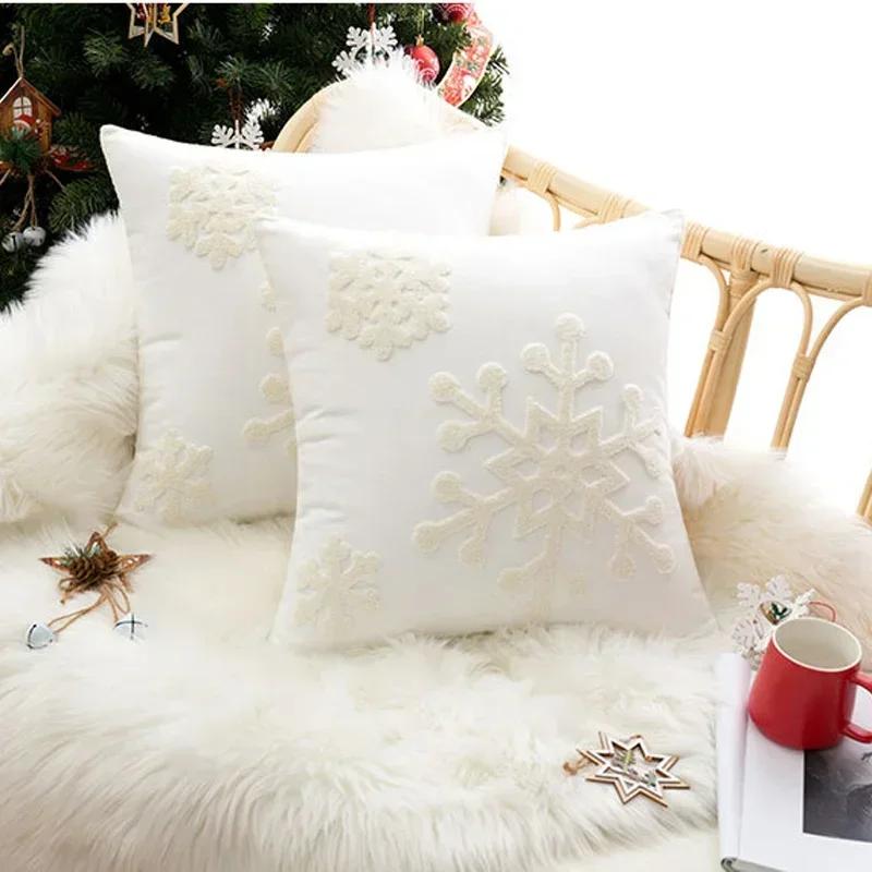 Christmas Throw Pillow Plush Cushion/ Pillow Cover for Sofa Living Room Decoration Nordic Pillowcases Home/ Bedroom Decor