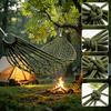 Portable Nylon Rope Net Hammock Breathable Camping Hanging Bed With Metal Rings For Outdoor Hiking Travel Garden