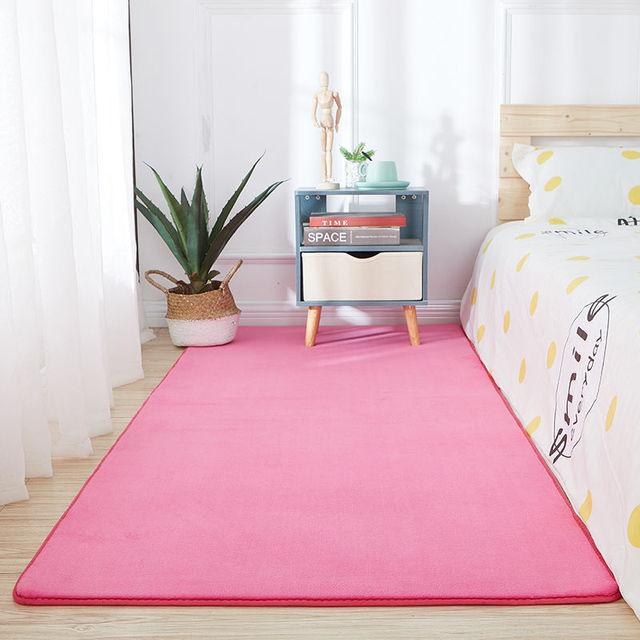 Fluffy Carpet For Living Room Nordic Low Pile Rug Children Bed Room Floor Carpets Window Bedside Home Decor Coral Fleece Carpet