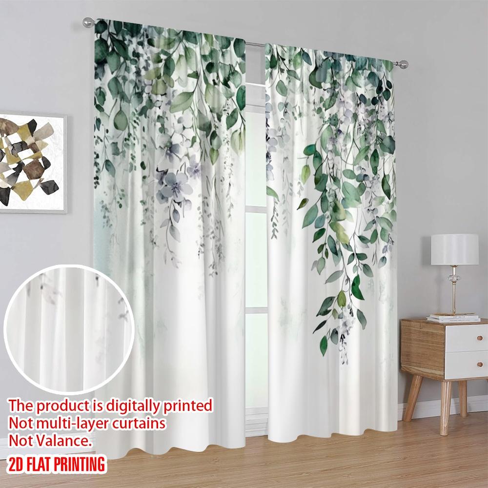 2 Stück, 2D-Flachdruck Vorhang Beliebt Botanische Traumlandschaft Vielseitig Langlebig Polyester (ohne Stange) Art Deco Festlich für Zimmer,