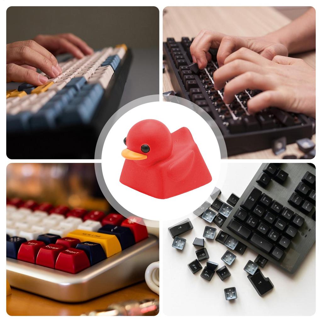 Cute Yellow Duck Resin Keycaps Single Keyboard Key Ca Cover Cartoon Decor Game Accessories Tension Relief Toy Replacement Parts