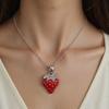 Strawberry Pendant Necklace Simple Necklace Titanium Steel Texture Date Jewelry for Music Festivals and Fashion Shows