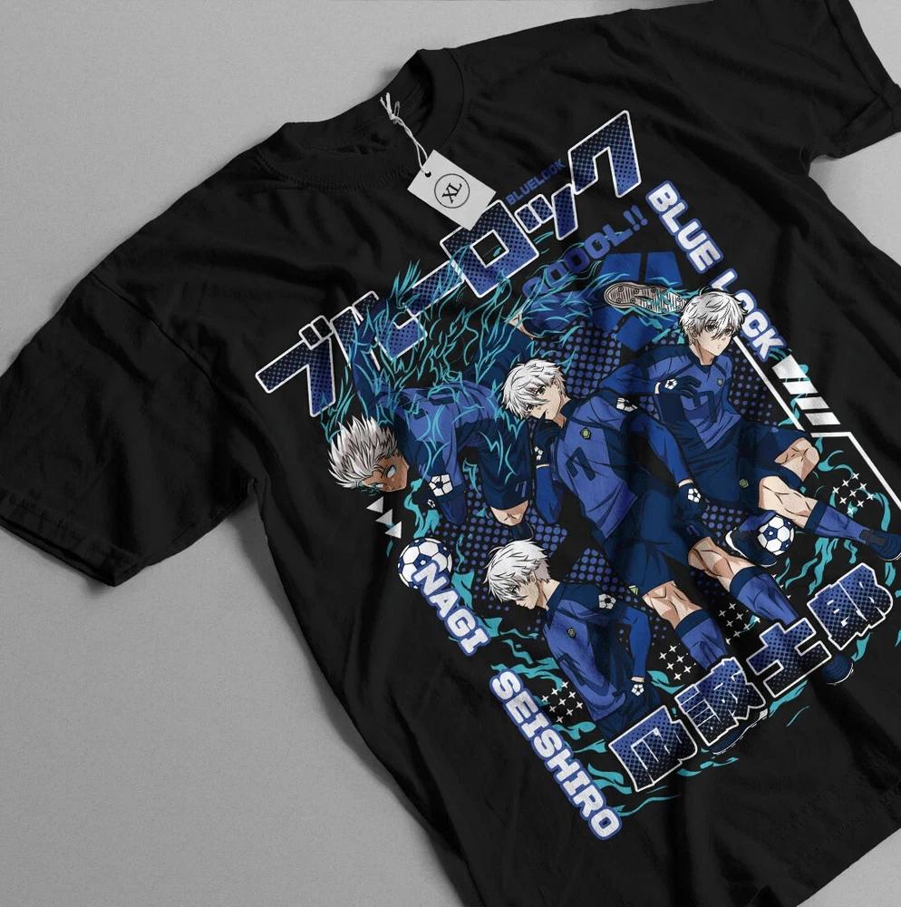 Anime Blue Lock Nagi Seishiro Graphic Black Tshirt All Size S