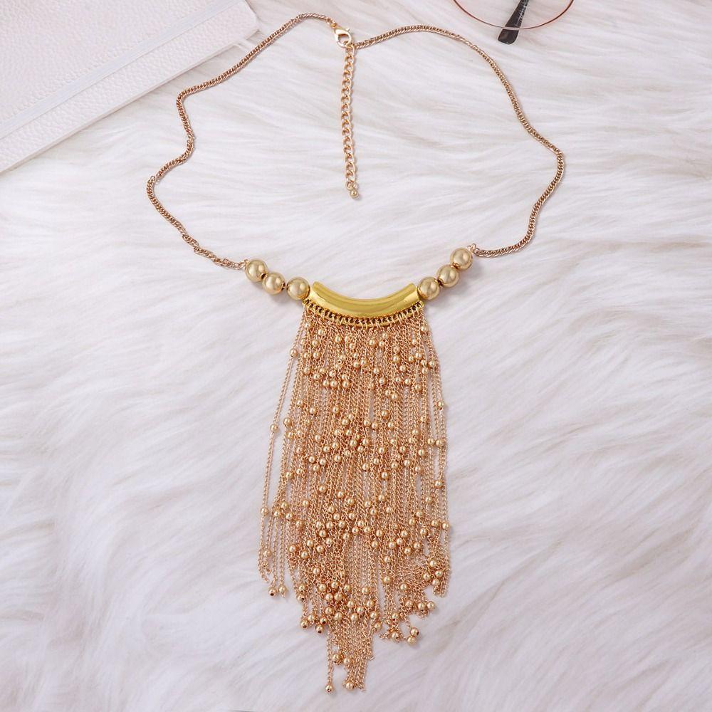 Tassel Bead Tassel Long Necklace Multi-layer Bohemian Style Necklace Long Sweater Chain  Gift