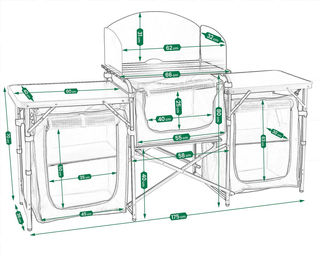 TOURIST KITCHEN CABINET foldable garden bag CAMPING table