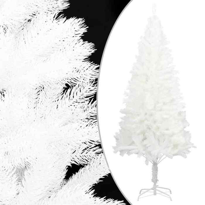 VidaXL Sapin de Noël Artificiel avec Support Décoration de Noël Sapin Réaliste Salon Salle de Séjour Intérieur Maison Blanc 321021