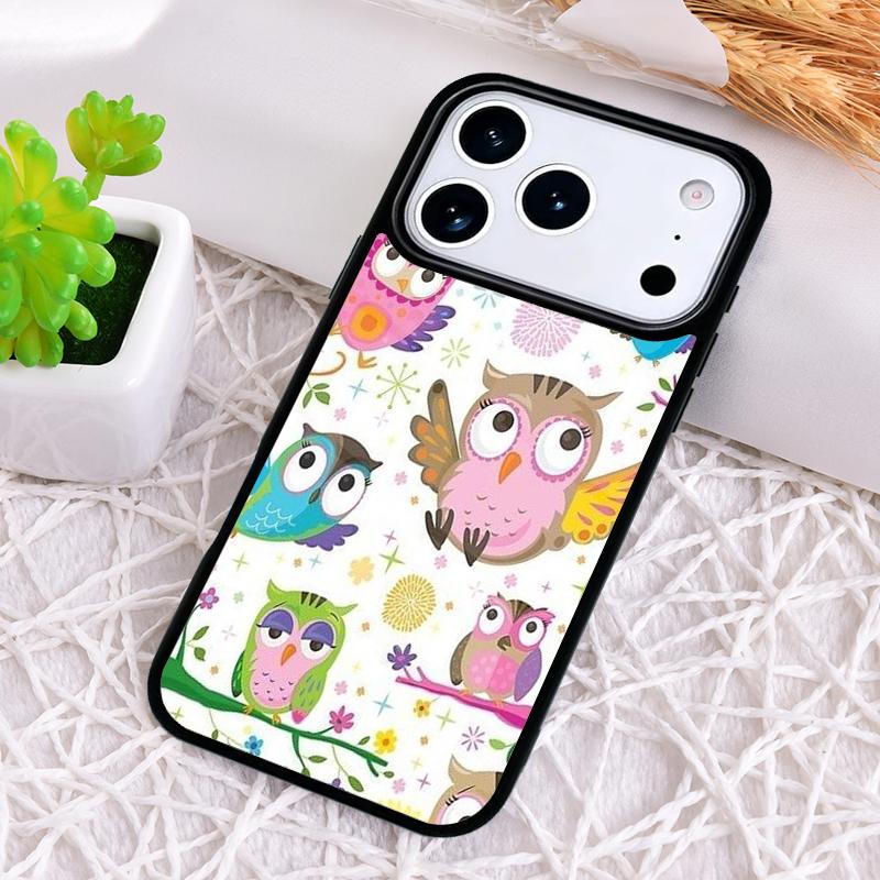 lovely owl animal Diy Colorful Phone Case for iPhone 17 Air 16 15 11 12 14 13 Pro Max Shockproof Cover
