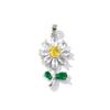 2 Pcs Brass Pendants Gold Plated Daisy Flower Multicolor Rhinestone Charms For DIY Necklace Jewelry Making Finding 3.2cm x 1.6cm