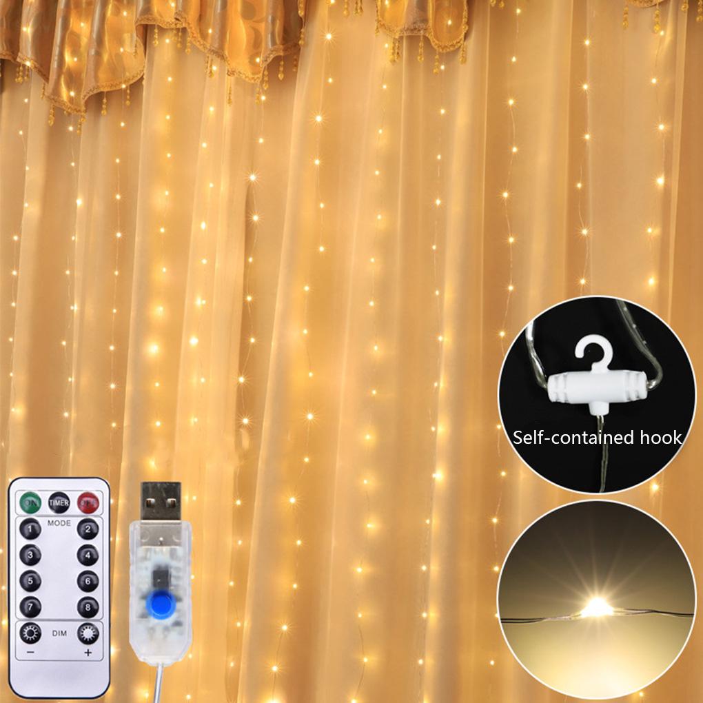 300 LED Curtain Fairy String Lights Hanging Backdrop Lamp Wedding Party Decor