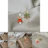 Christmas Snowflake Santa Bell Drop Earrings With Alloy Material For Holiday Gift Idea
