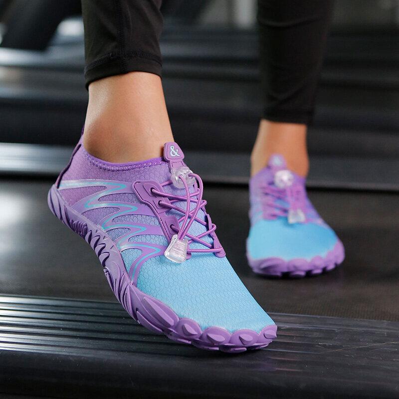 Quick Dry Aqua Shoes For Men Women Breathable Mesh Water Shoes Unisex Light Non Slip Beach Wading Sneakers For Swimming Surfing