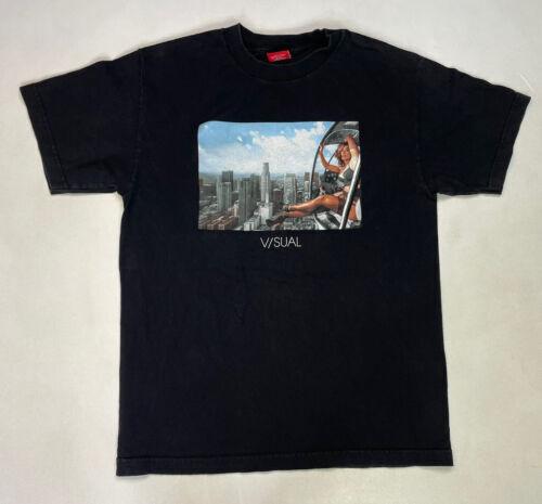 Visual Pin Up Sexy Girl Graphic T-shirt Men Medium Black Unisex T-Shirt XXL