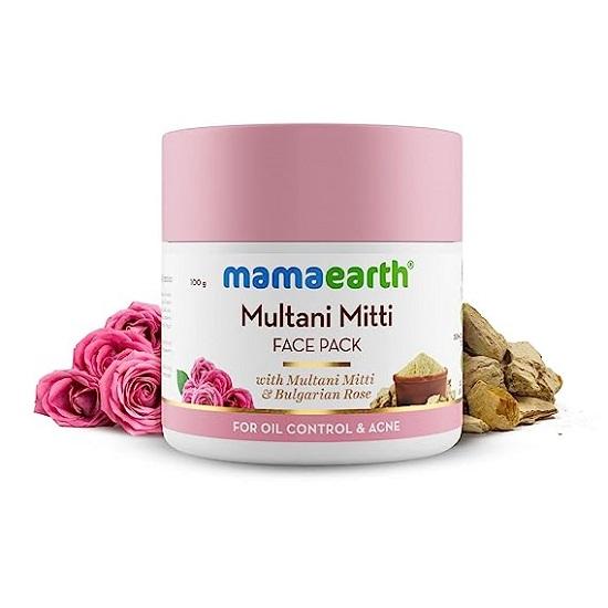 

Mamaearth Multani Mitti Маска для лица против жирного блеска и прыщей 100 г