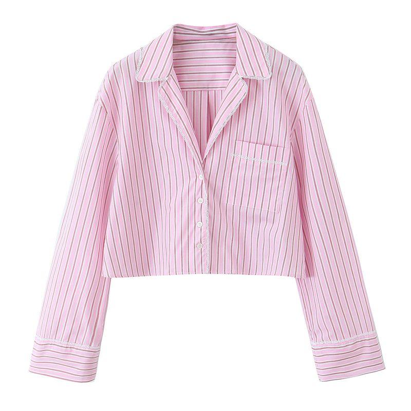 Kaslead New Women clothes Western Style Stripe Short Shirt Vest Casual Pants 2658899 2659899