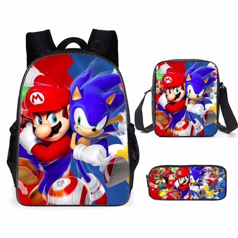Cartoon Backpack, Primary And Secondary School Students Three-Piece Set, School Bag, Backpack, Shoulder Bag, Pencil Case.