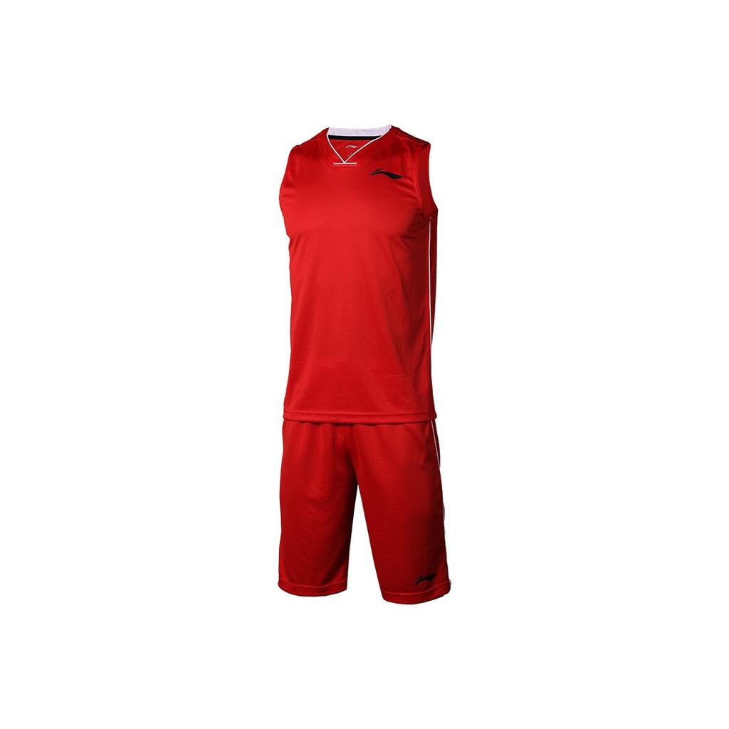 Li Ning Training Basketball Competition Suit Men sportswear Red AATM039-2