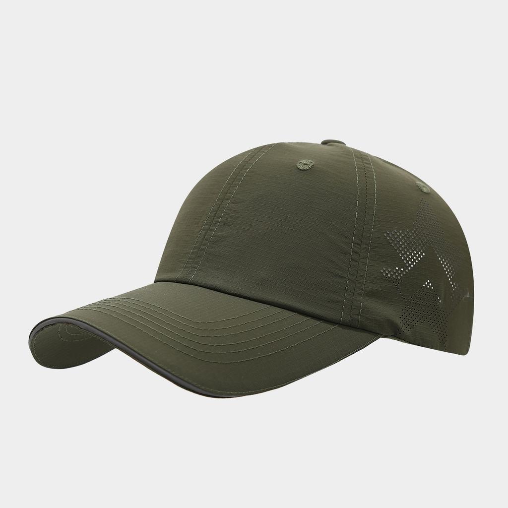 Spring and summer new nylon quick-drying sunshade cap men's and women's fashion breathable mesh sun hat solid color baseball cap