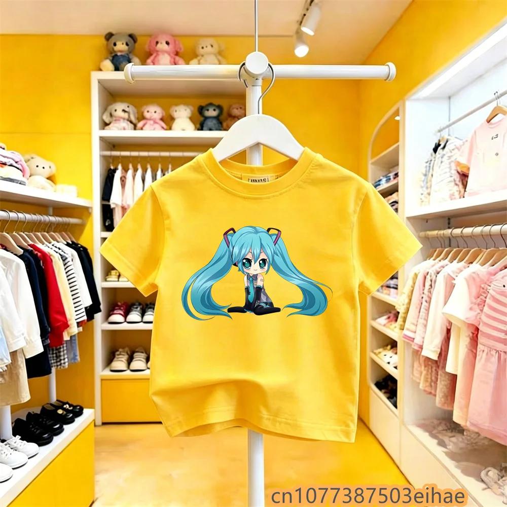 Hatsune Miku Cobranded Pure Cotton Short Sleeve Classic Printed Unisex T Shirt New Casual Style Daily Wear For Boys And Girls
