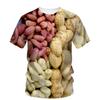 Hip Hop Personality Peanut Sunflower Seed Pattern 3d Printing Funny Men's Short Sleeve T-Shirt Fashion New Creative Quality Top