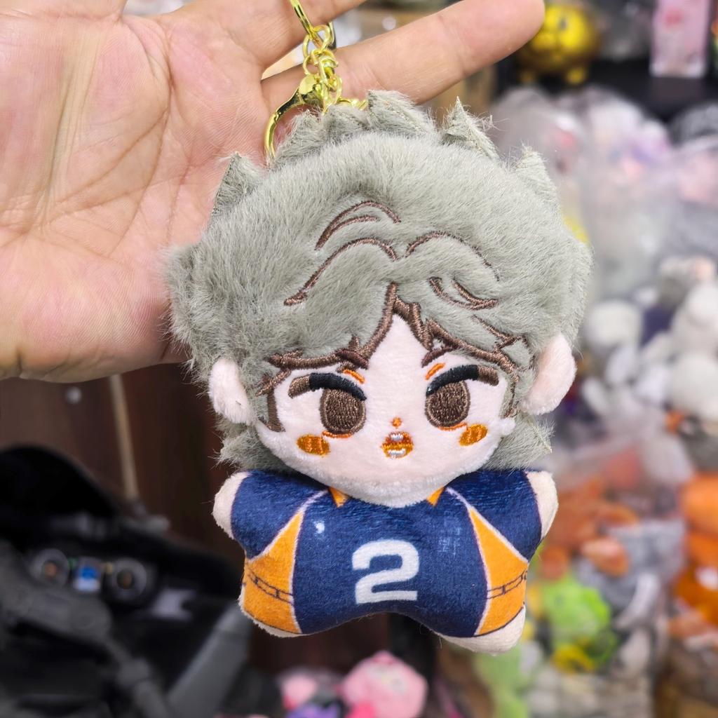 Kawaii New12cm Haikyuu Plush Toy Hinata Shoyo Keychain Tobio Kageyama Yu Nishinoya Bag Pendant Volleyball!! Stuffed Doll Gift