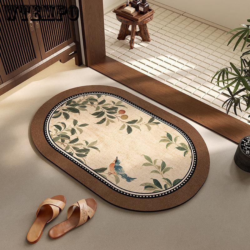 Toilet Absorbent Floor Mat Bathroom Door Absorbent Anti Slip Foot Mat Toilet Carpet