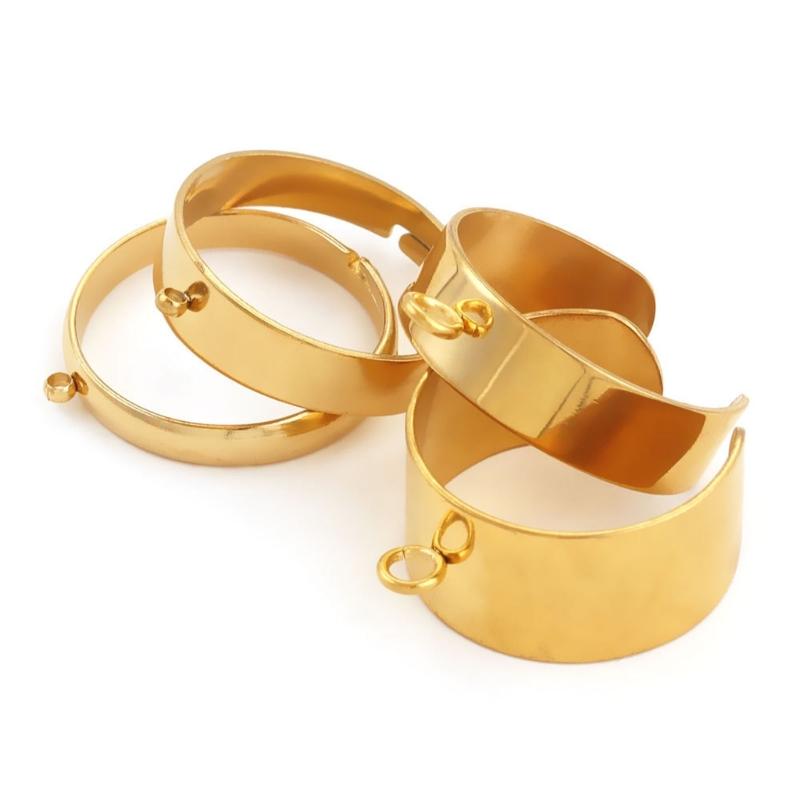 10 Stück Edelstahl Ringrohlinge Offen Verstellbare Fingerringe DIY Schmuckherstellung Rohlinge für Bastler Handgemachtes Geschenk