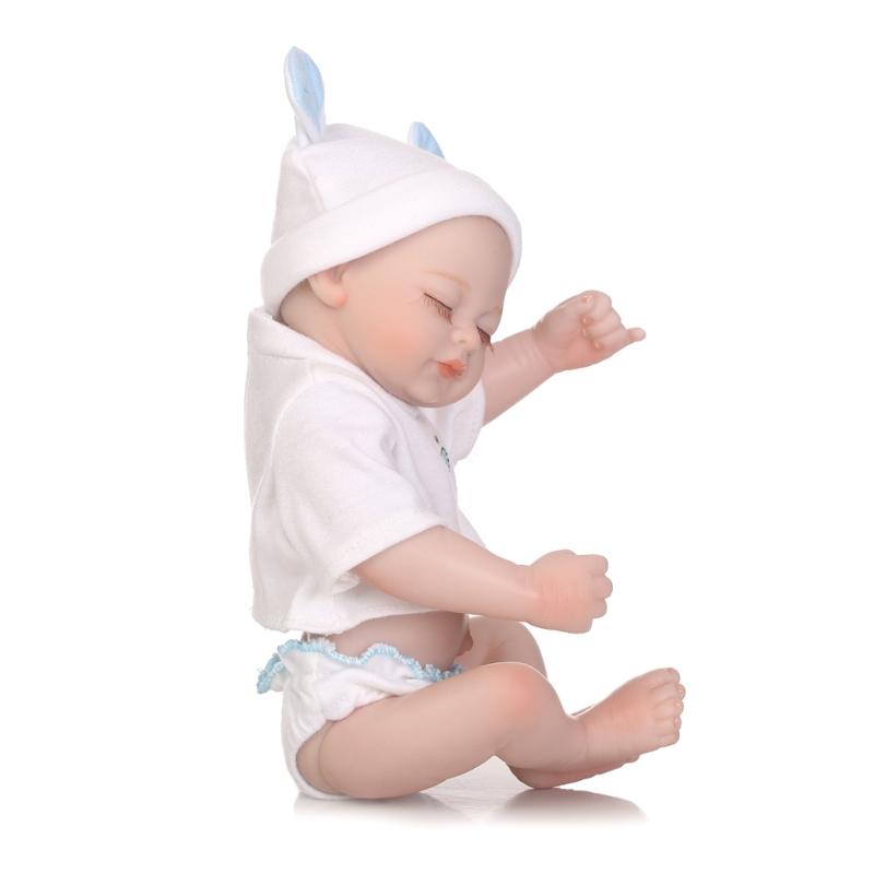 Cute 10.62inch Already Finished Doll Reborns Toddler Girl Baby Doll with Diaper & Bonnets Small Baby Size Girl Doll