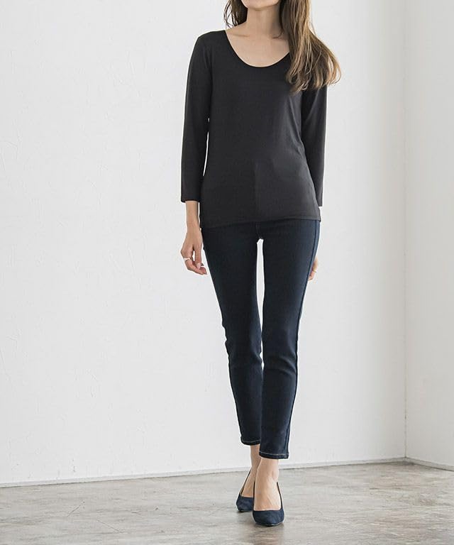 Pierrot Warm Shea Lightly Brushed Heat Ballet Size MD2 Women's Butter-Processed Innerwear, Protection, Neck, Off-White, M,