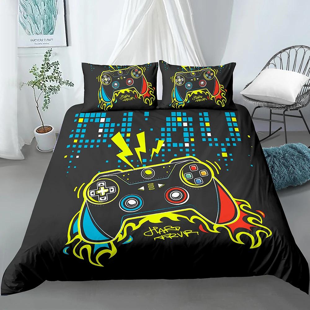 Bedding Set for Boys Modern Gamer Comforter Cover Video Game Duvet Cover Kids Bedding Set Gamer 2/3pcs Polyester Quilt Cover