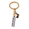 Piano Key Inspired Keychain For Vehicle Decoration Musical Note Design Metal Key Holder Car Interior Ornament Gift Prese